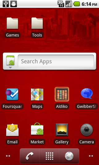 home screen in android 2.2 Froyo